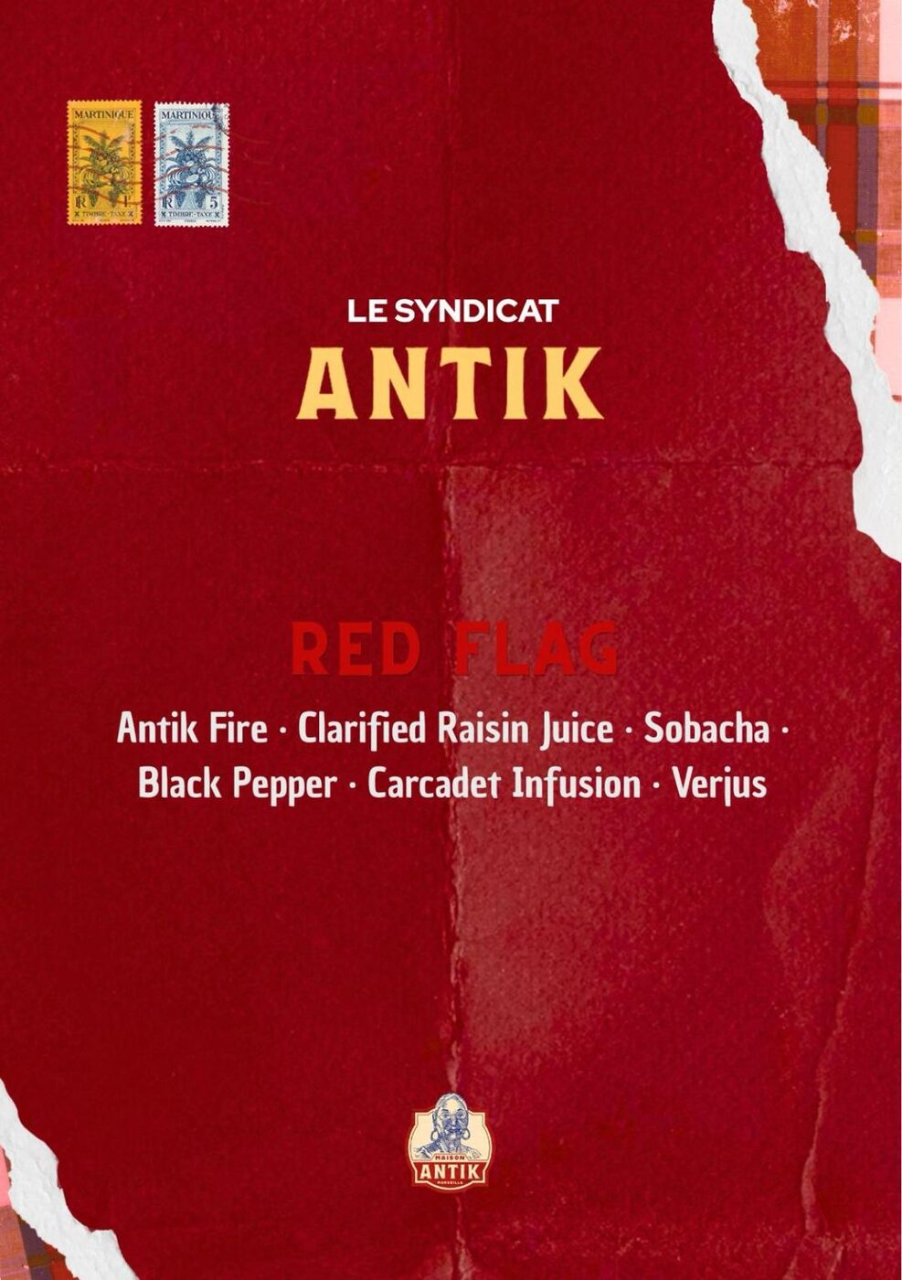 Fiche du cocktail Red Flag, Le Syndicat x ANTIK, sur Antik Fire
